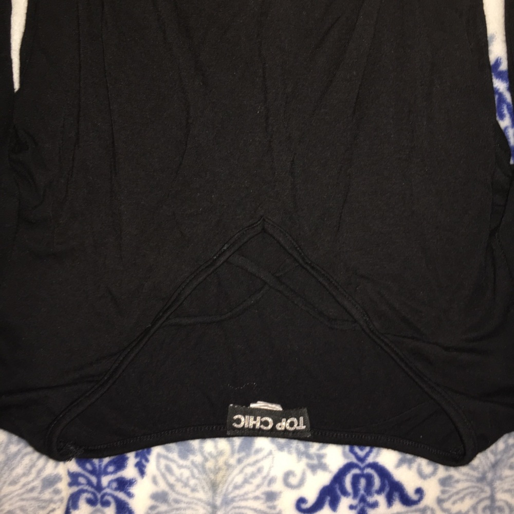 Cross chest black long sleeve body suit